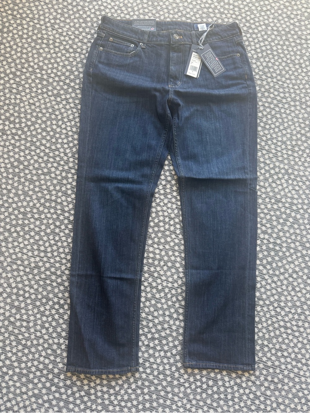 Vineyard Vines Men's Slim Straight Jeans in Dark Blue Wash 33x32